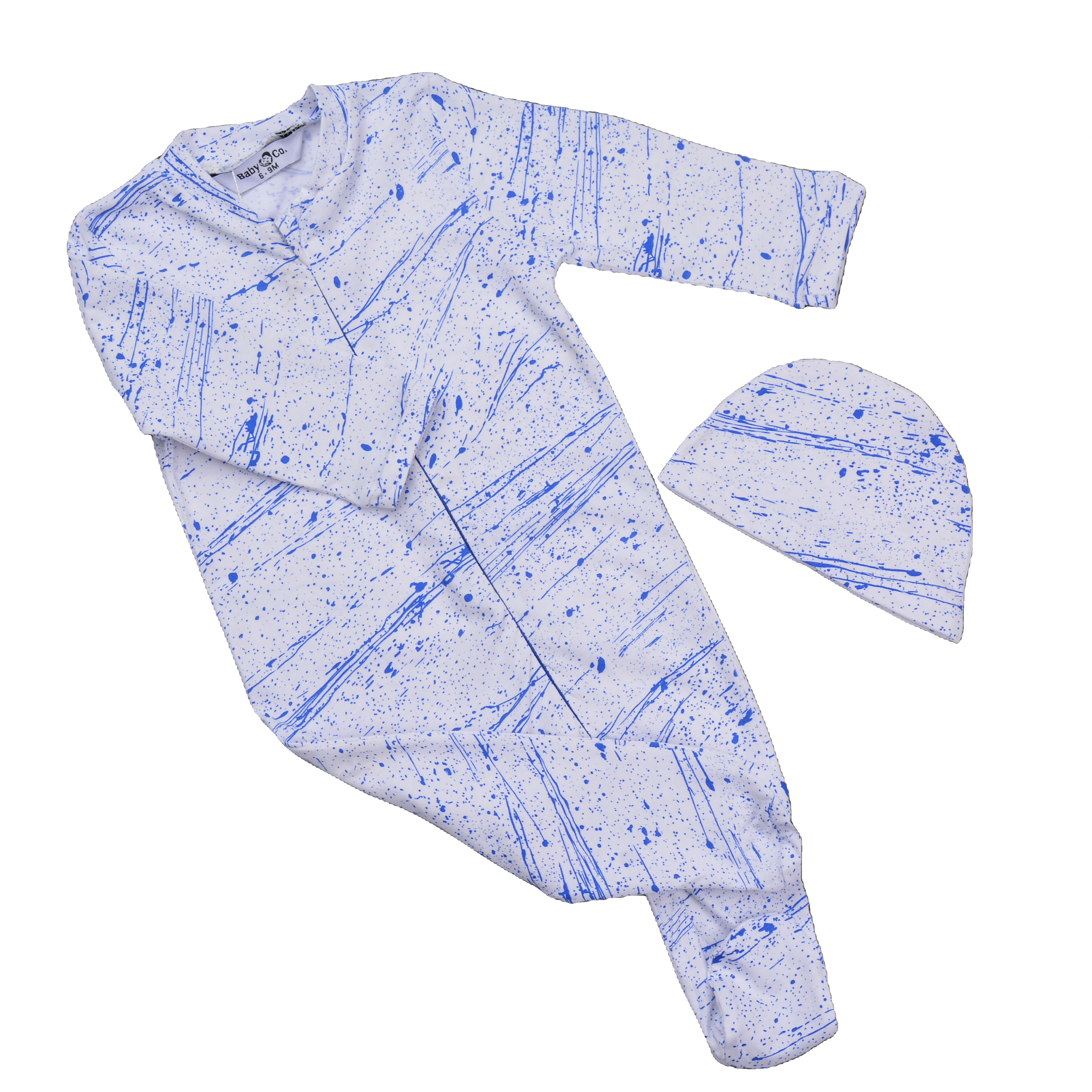 Blue Stylish Soft Cotton Baby Bodysuit With Ice Cap