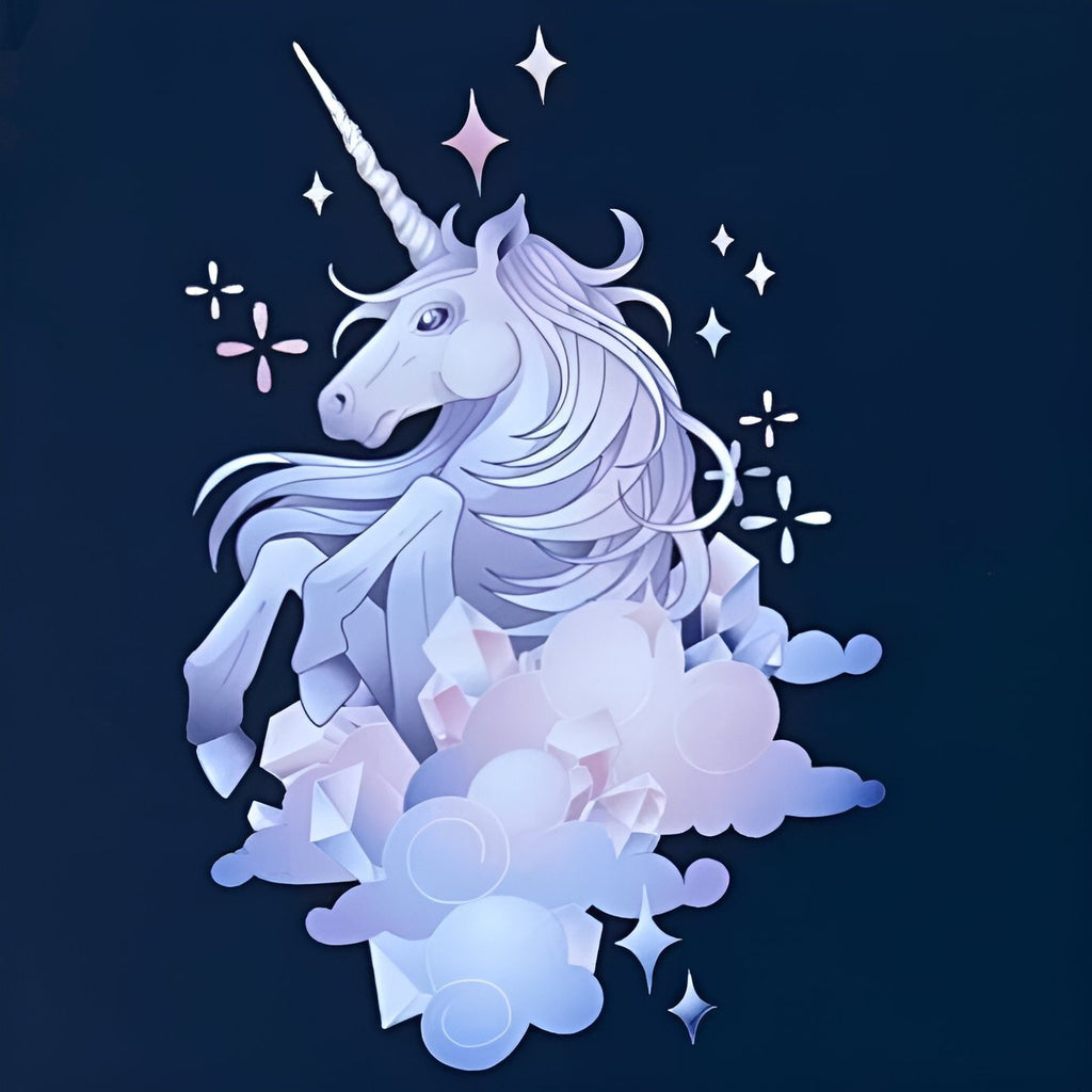 تي شيرت قطني أزرق برسومات يونيكورن