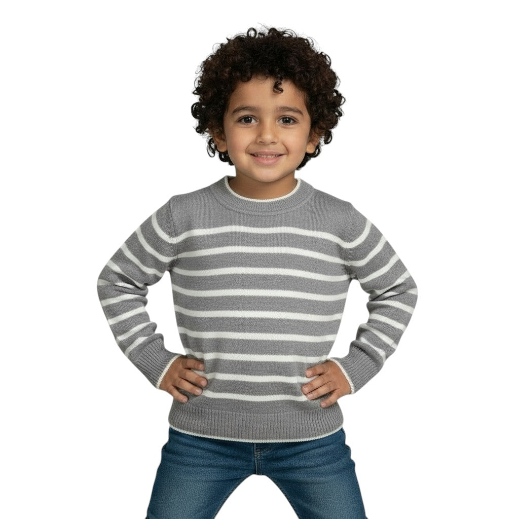 Grey Long Sleeve Tricot Pullover