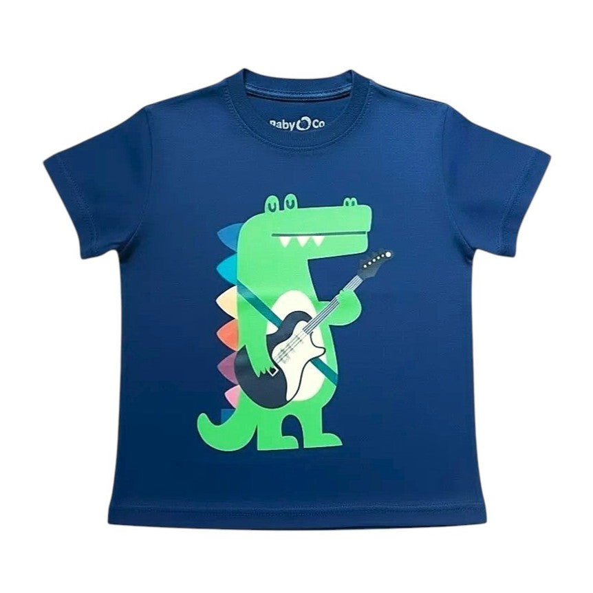 Croc with guitar Navy Blue Boys T-shirt