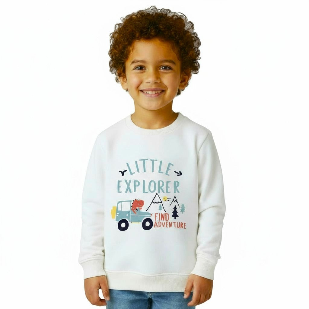 Off White Little Explorer Melton Sweatshirt