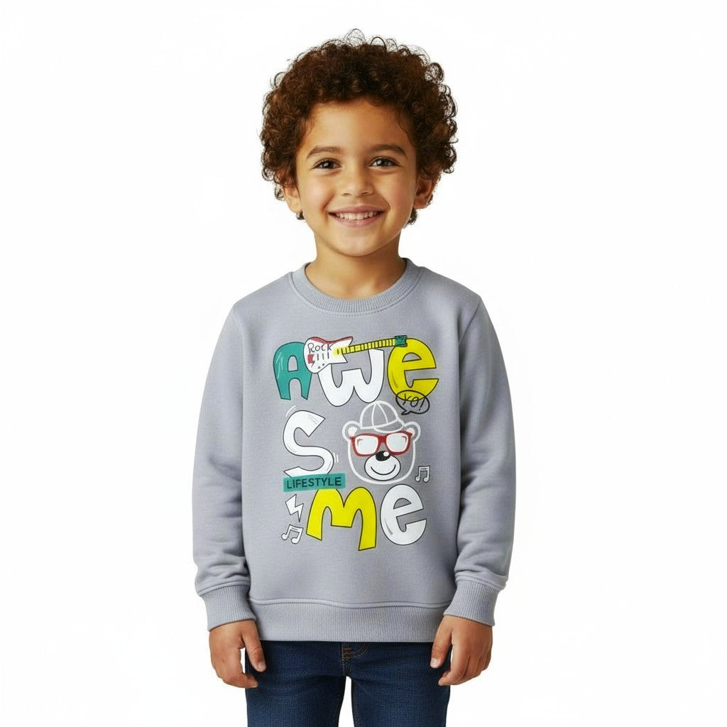 Awesome Grey Kids Melton Sweatshirt