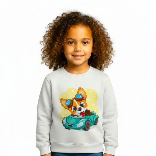 Dog in Car Off-White Melton Sweatshirt