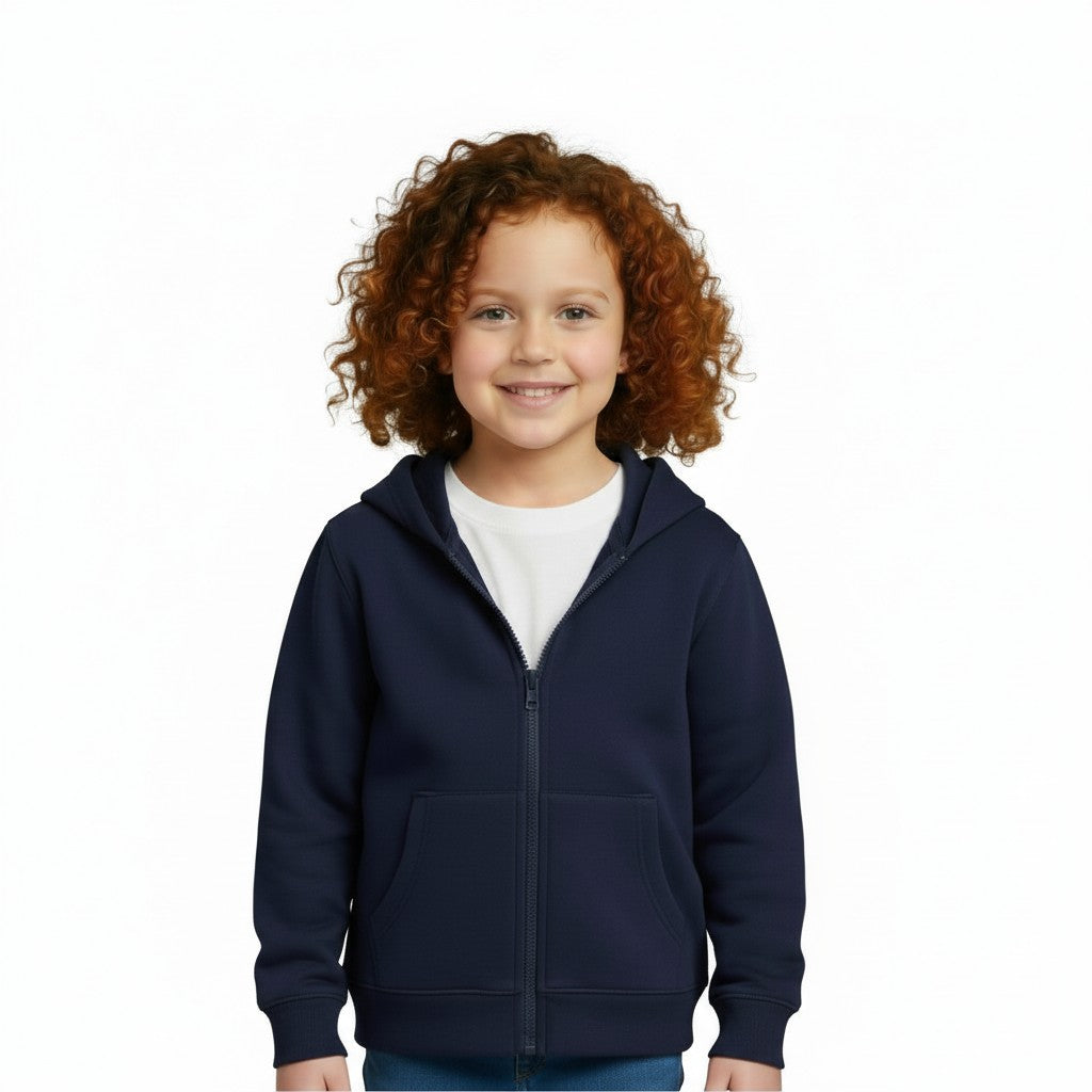 Navy Blue Zip up Hoodie Sports Jacket