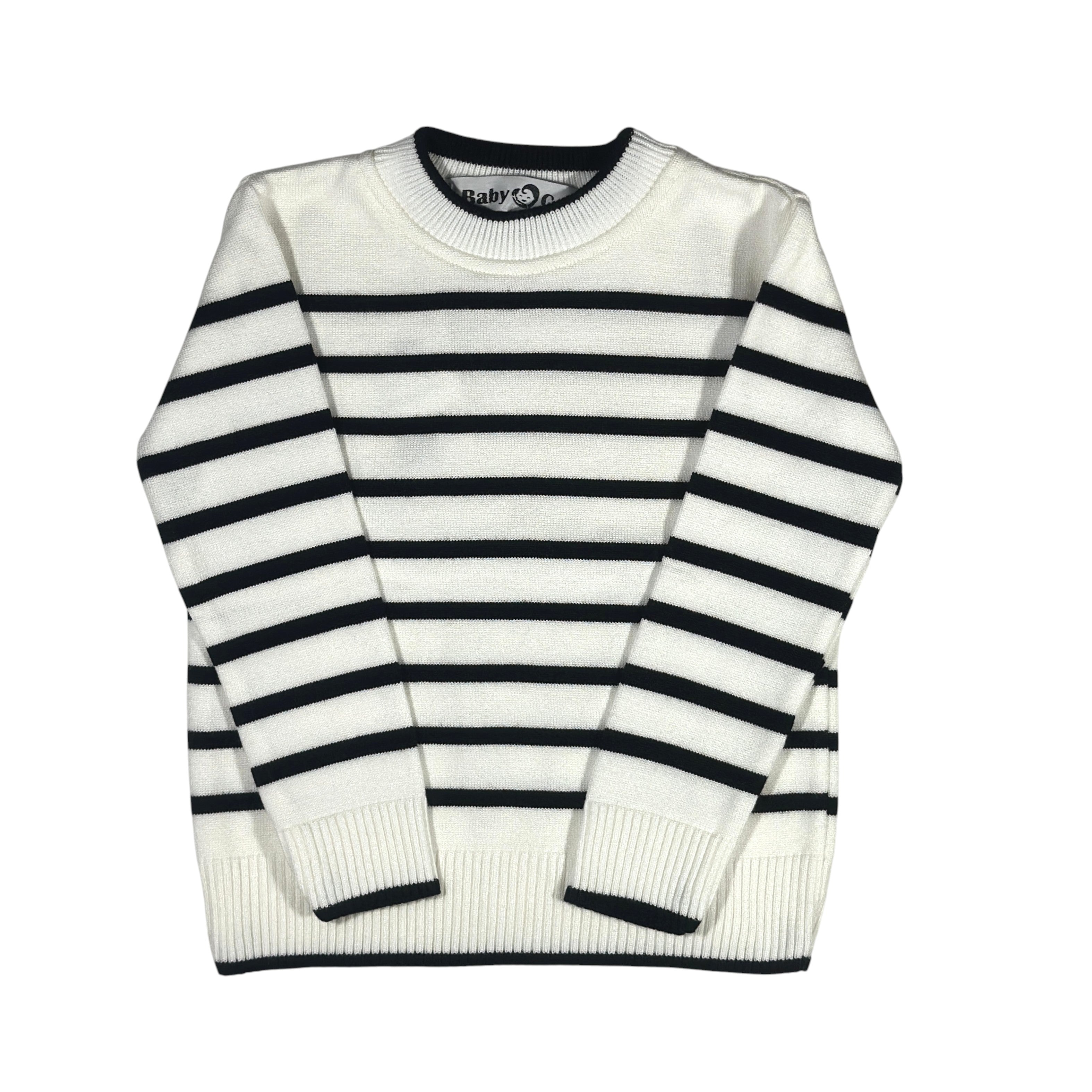 White Long Sleeve Tricot Pullover