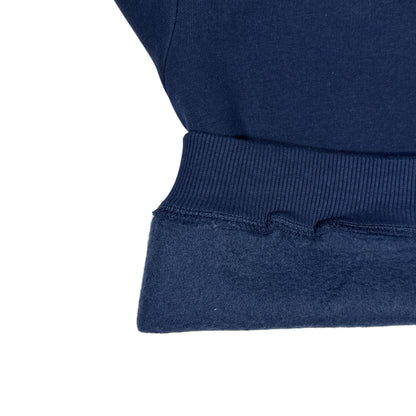 Navy Blue Hooded Melton Sweatshirt