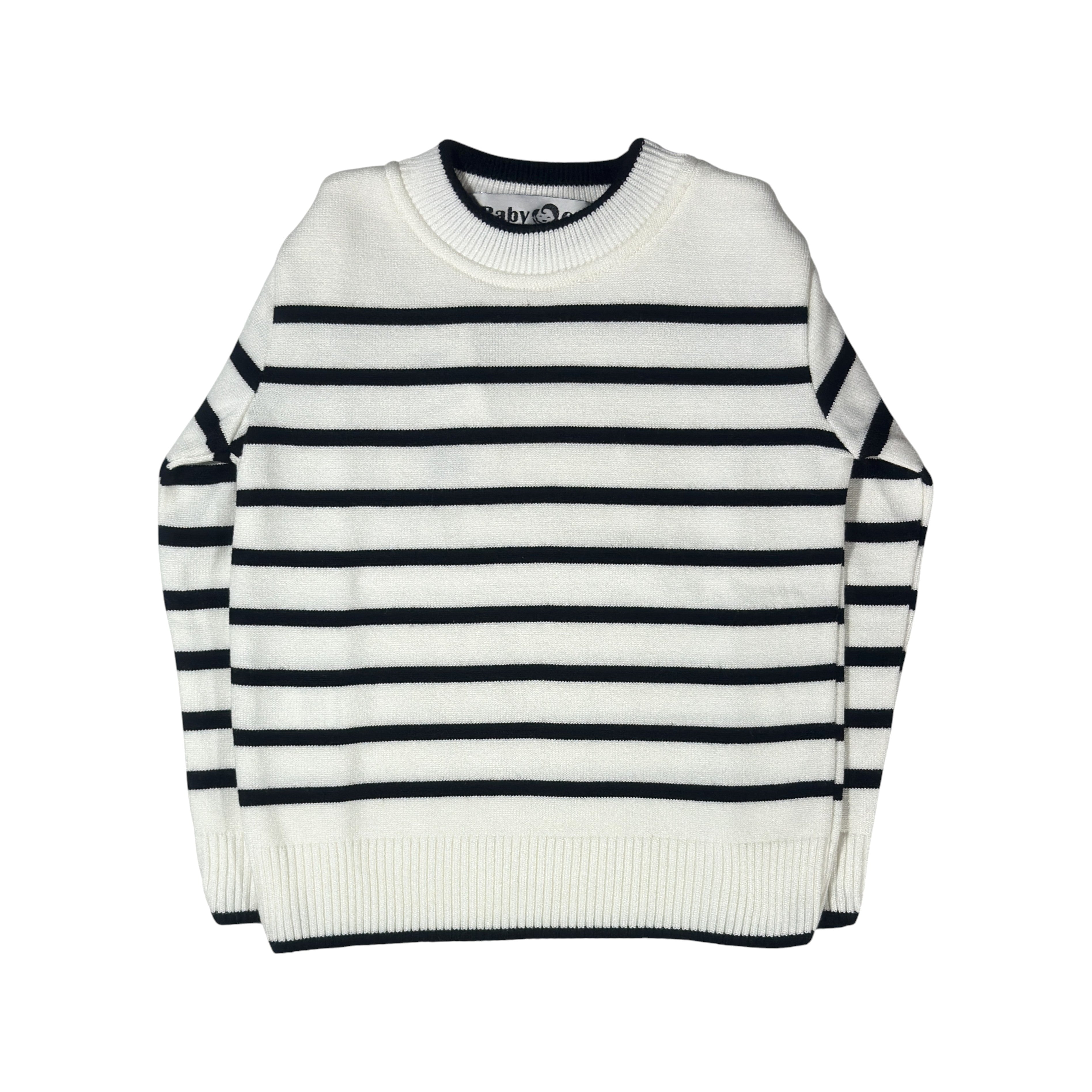 White Long Sleeve Tricot Pullover